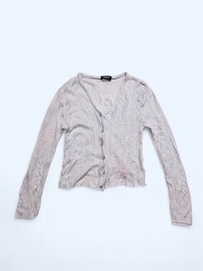 Vintage 90s Gabriel Pointelle Knit Baby Blue Cardigan